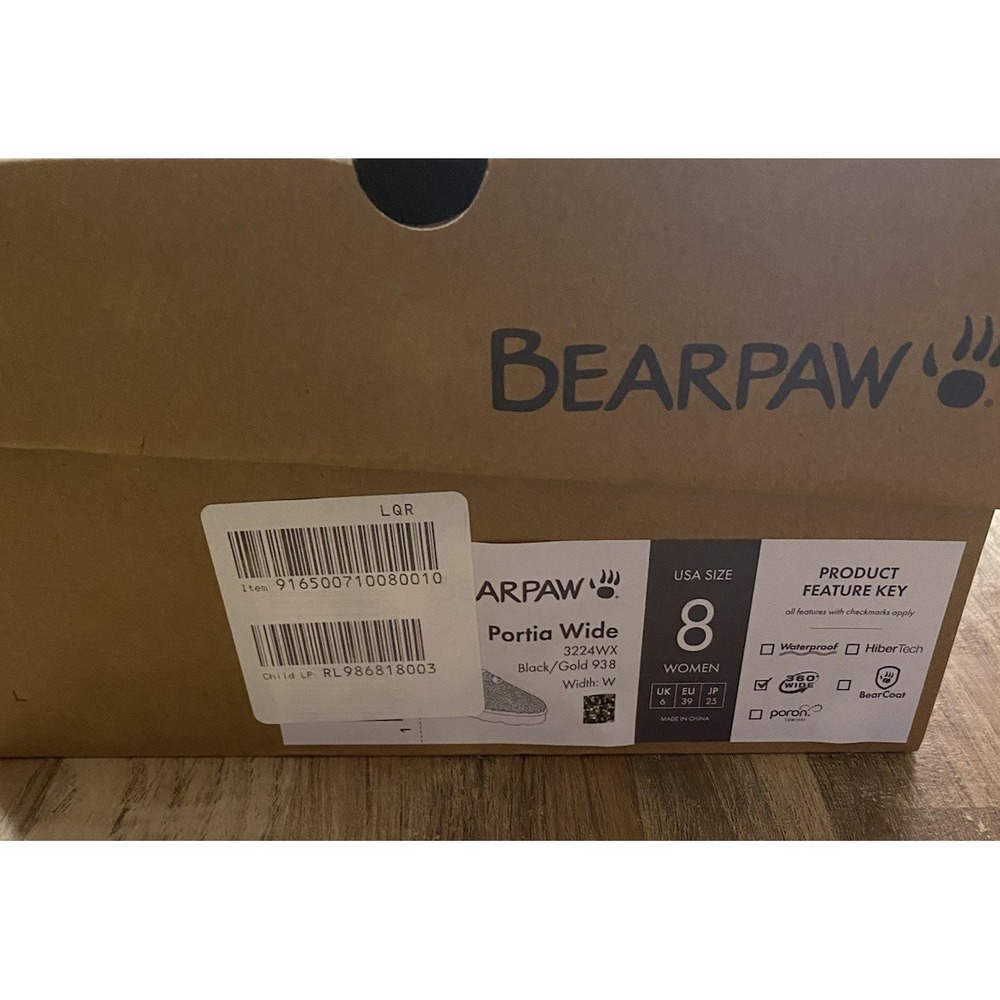 Bearpaw Womens PORTIA Sequin Embellished Slipper Mule BLACK Size 8M With BOX - Picture 8 of 8